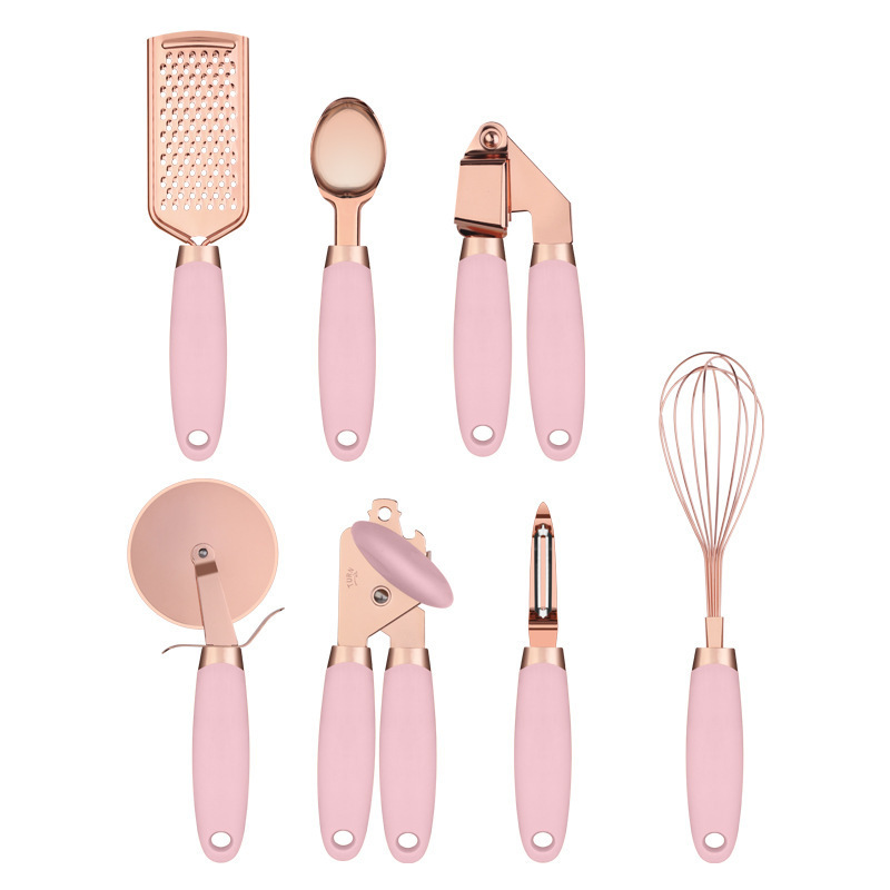 Rose Gold Stainless Steel Kitchen Utensil Set - Image 5