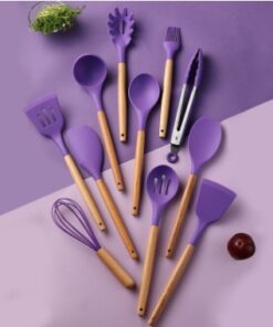 Alternative view of Silicone Kitchen Utensil Set with Wooden Handle