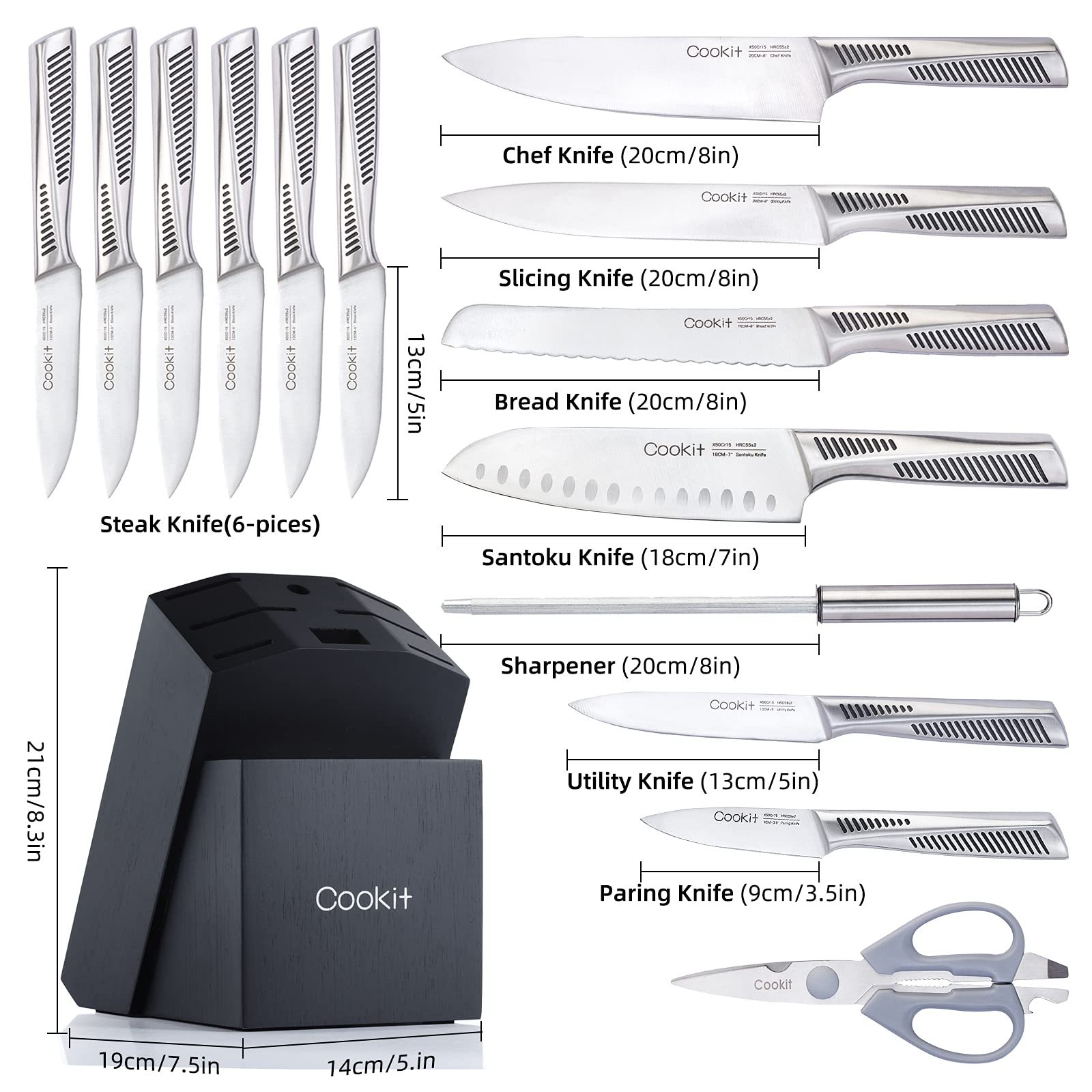 15-Piece Professional Kitchen Knife Set - Image 3