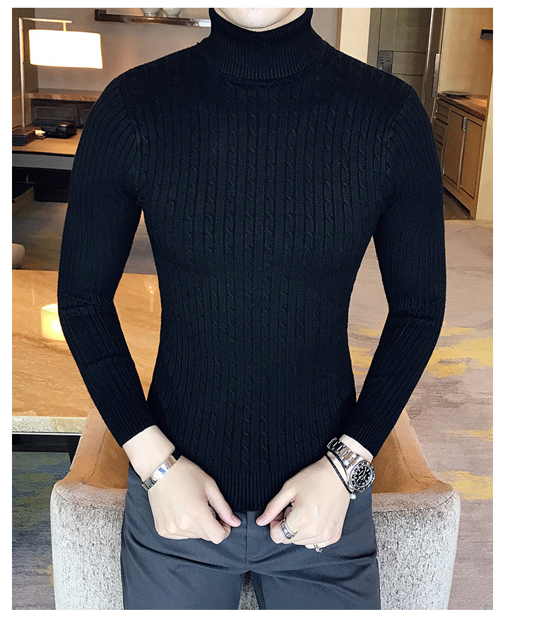Men's Casual High Neck Sweater - Image 9