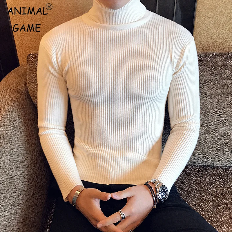 Men's Casual High Neck Sweater - Image 2