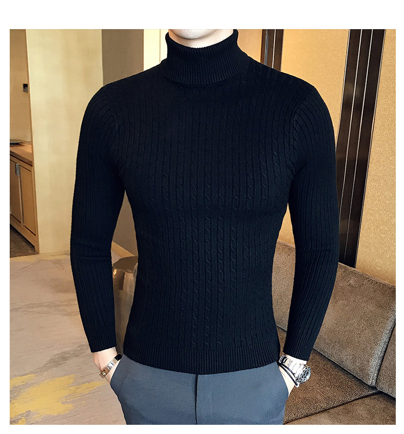 Men's Casual High Neck Sweater - Image 6