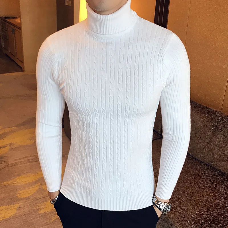 Men's Casual High Neck Sweater - Image 3
