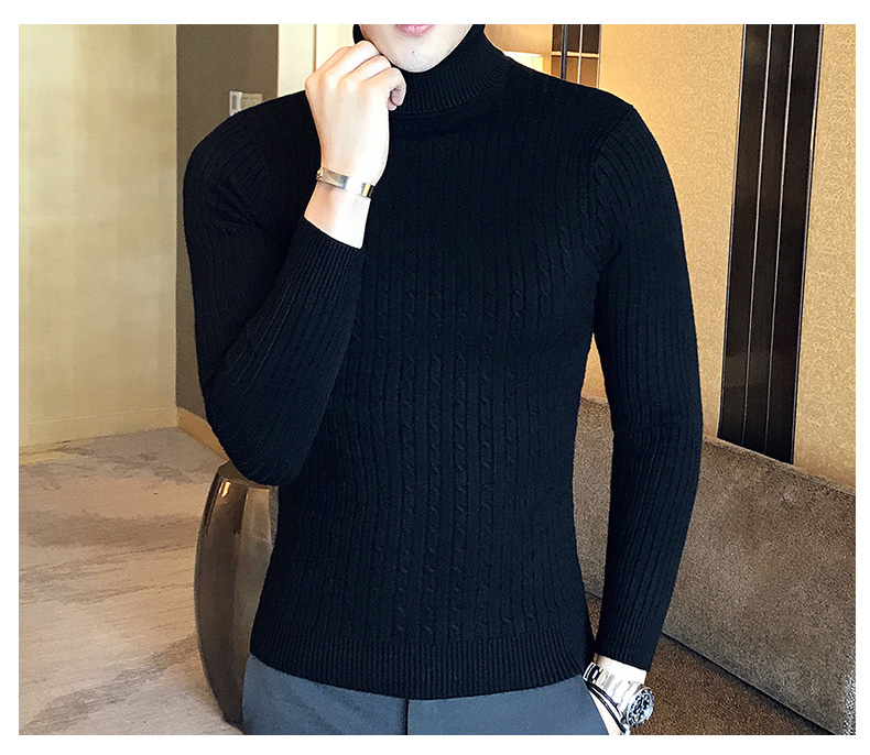 Men's Casual High Neck Sweater