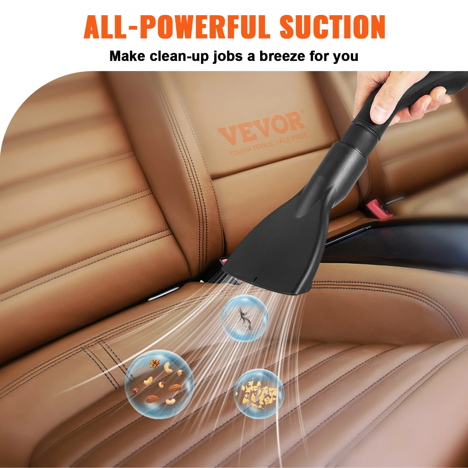 VEVOR Wet Dry Vac, 2.6 Gallon, 2.5 Peak HP, 3 in 1 Portable Shop Vacuum with Blowing Function, Attachments Storage, Perfect for Cleaning Floor - Image 2