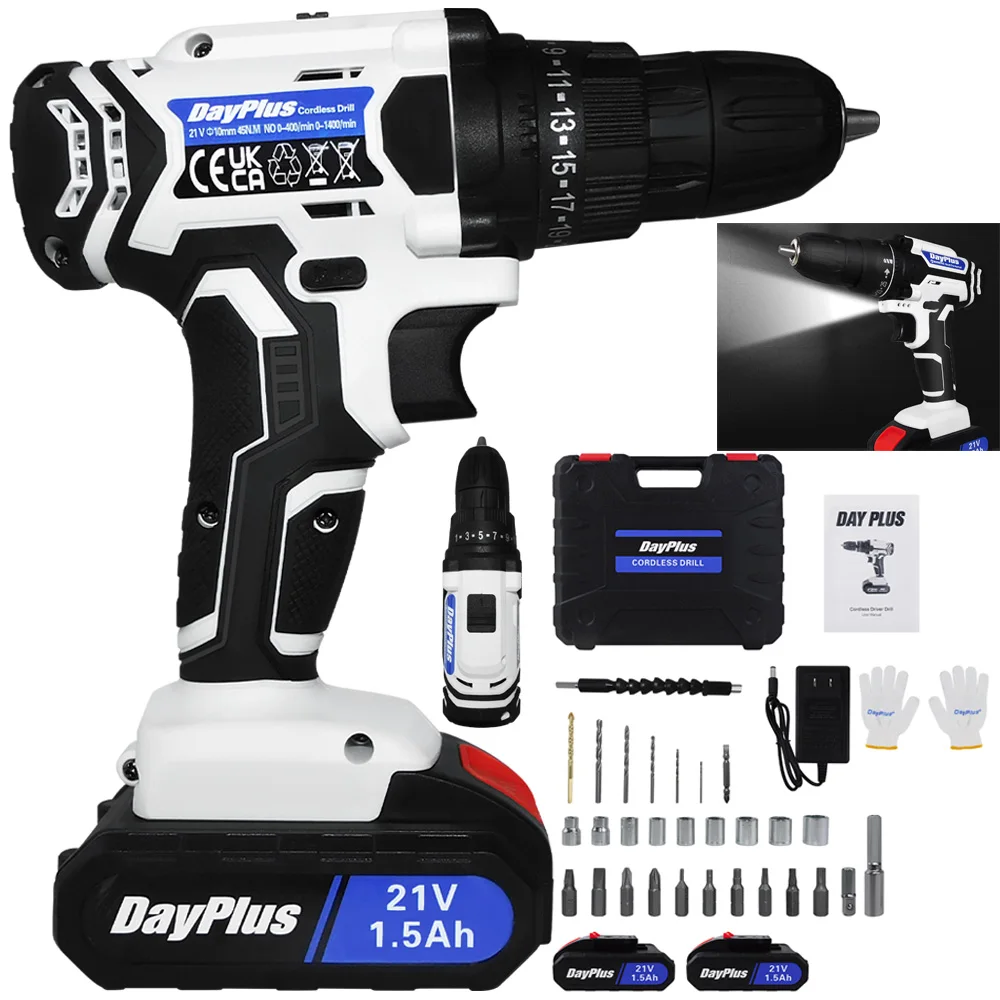 DayPlus 21V Brushless Cordless Drill