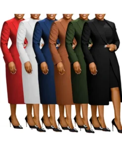 Alternative view of Plus Size Elegance: Blazer and Sleeveless Dress for Spring and Fall 2025