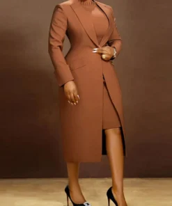 Plus Size Elegance: Blazer and Sleeveless Dress for Spring and Fall 2025