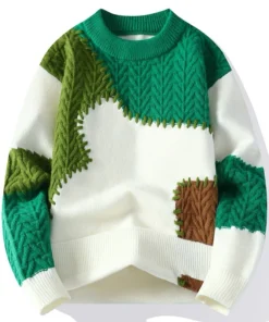 Men's Casual Patchwork Pullover