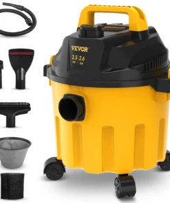 VEVOR Wet Dry Vac, 2.6 Gallon, 2.5 Peak HP, 3 in 1 Portable Shop Vacuum with Blowing Function, Attachments Storage, Perfect for Cleaning Floor