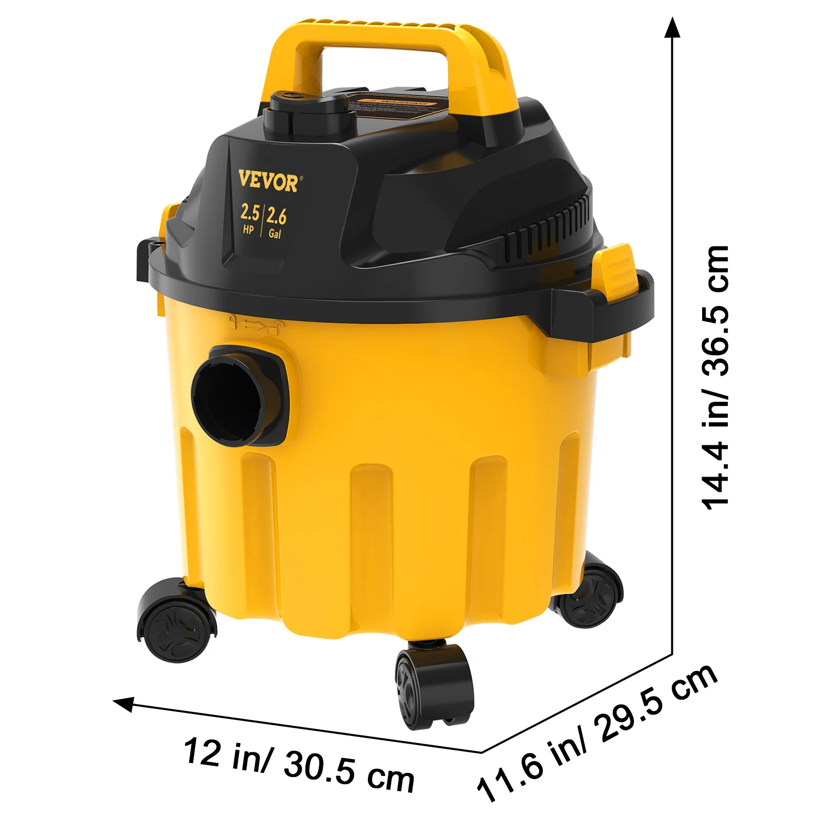 VEVOR Wet Dry Vac, 2.6 Gallon, 2.5 Peak HP, 3 in 1 Portable Shop Vacuum with Blowing Function, Attachments Storage, Perfect for Cleaning Floor - Image 6